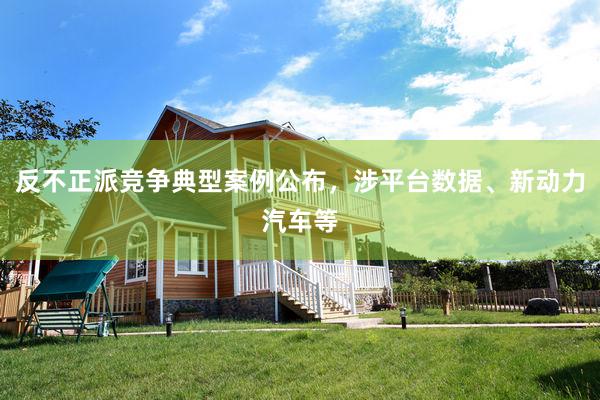 反不正派竞争典型案例公布，涉平台数据、新动力汽车等
