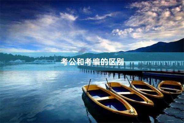考公和考编的区别
