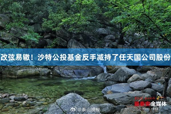 改弦易辙！沙特公投基金反手减持了任天国公司股份