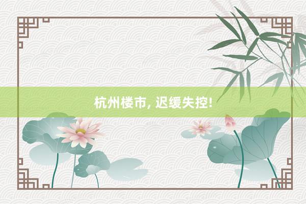 杭州楼市, 迟缓失控!
