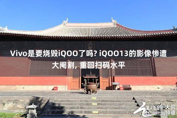 Vivo是要烧毁iQOO了吗? iQOO13的影像惨遭大阉割, 重回扫码水平